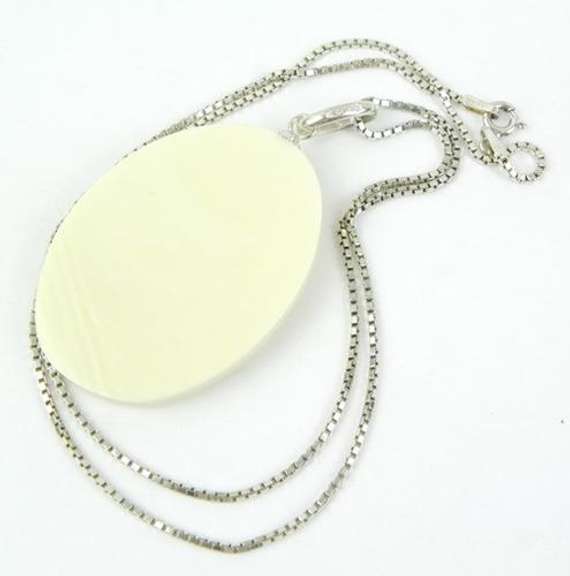 Bone & Sterling Enameled Madonna Necklace