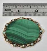 Enthralling Malachite and Opal Pendant in 14K