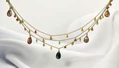 Enticing Multi-Colored  Stone Gold Filled Necklace