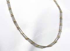 Charming Multi-Chain Yellow & White 14K Necklace