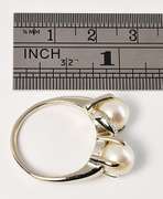 Lovely Twin Pearl and Diamond Rin in 14K WG