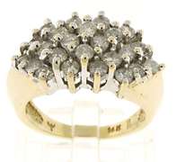 Glittering 14kt YG Cluster Diamond Ring