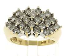 Glittering 14kt YG Cluster Diamond Ring