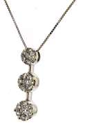 Fabulous Diamond Cluster Past Present Future Necklace