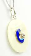 Bone & Sterling Enameled Madonna Necklace