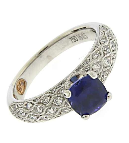 Masterpiece 18kt Cushion Sapphire & Diamond Ring