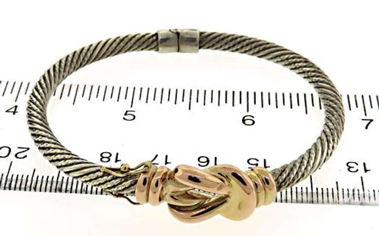 Very Nice Two Tone Knoted Cable Bracelet