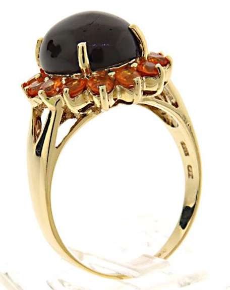Fantastic Garnet and Citrine Cluster Ring
