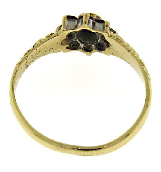 Vintage Ruby Halo and Diamond Yellow Gold Ring