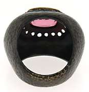 Sterling Silver Pink Topaz Hammered Ring