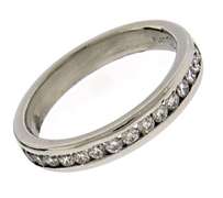 Great Platinum Round Brilliant Cut Wedding Band