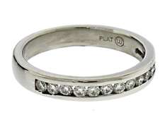 Great Platinum Round Brilliant Cut Wedding Band
