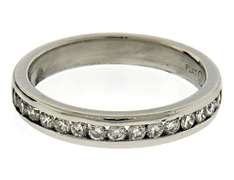 Great Platinum Round Brilliant Cut Wedding Band