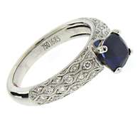 Masterpiece 18kt Cushion Sapphire & Diamond Ring
