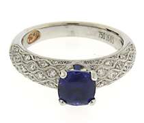Masterpiece 18kt Cushion Sapphire & Diamond Ring