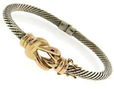 Very Nice Two Tone Knoted Cable Bracelet