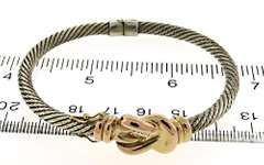 Very Nice Two Tone Knoted Cable Bracelet