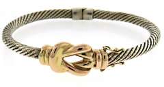 Very Nice Two Tone Knoted Cable Bracelet