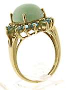 Beautiful Green Jade, Blue Topaz and Peridot Ring