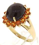 Fantastic Garnet and Citrine Cluster Ring