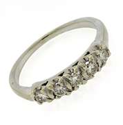 Classy 14kt WG 5-Stone Round Diamond Band