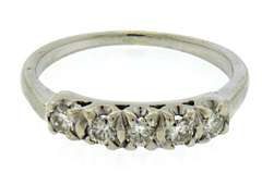 Classy 14kt WG 5-Stone Round Diamond Band