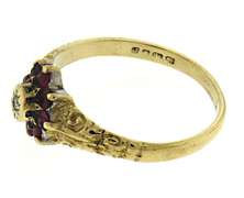 Vintage Ruby Halo and Diamond Yellow Gold Ring