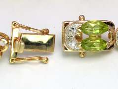 Gorgeous Marquise Peridot & Diamond Bracelet, Vermeil