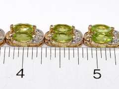 Gorgeous Marquise Peridot & Diamond Bracelet, Vermeil