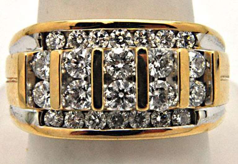 MEN'S 14K DIAMOND BAND 2.00 CARAT TOTAL WEIGHT.
