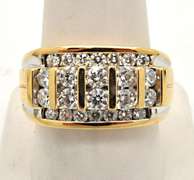 MEN'S 14K DIAMOND BAND 2.00 CARAT TOTAL WEIGHT.