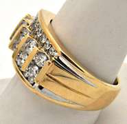 MEN'S 14K DIAMOND BAND 2.00 CARAT TOTAL WEIGHT.