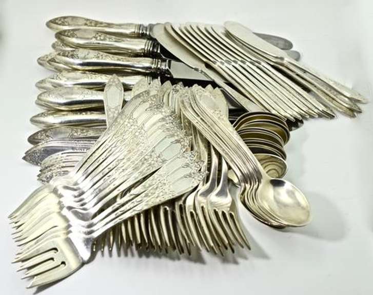 Service for 12 Stieff Lady Claire Sterling Flatware