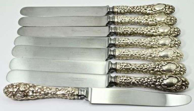 Estate Set of Stieff Rose Service for 8 Sterling Flatware