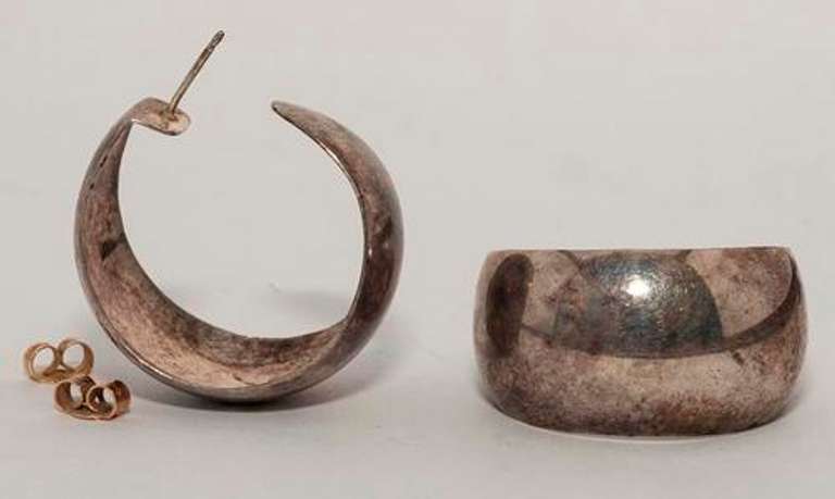 Chunky Half-Hoop Earrings in Sterling Silver