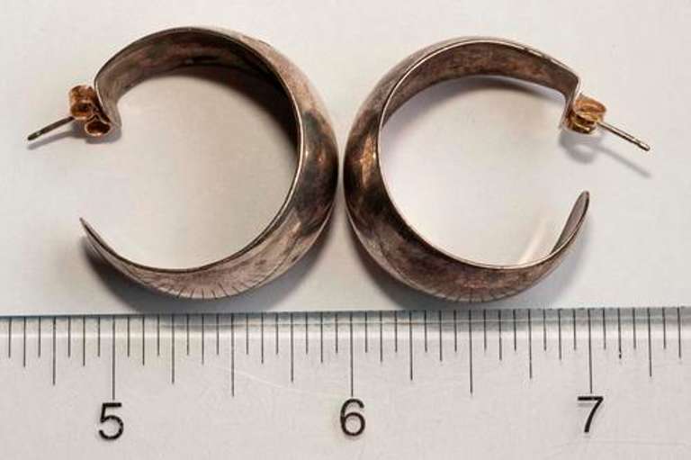 Chunky Half-Hoop Earrings in Sterling Silver