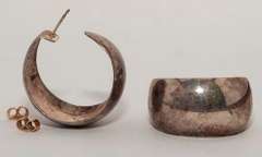 Chunky Half-Hoop Earrings in Sterling Silver