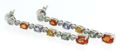 Stunning 18kt Multi Gemstone & Diamond Drop Earrings
