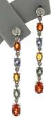 Stunning 18kt Multi Gemstone & Diamond Drop Earrings