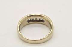 MENS 14 KT WHITE GOLD DIAMOND BAND WITH YELLOW ACCENT
