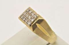 MENS 14 KT YELLOW GOLD DIAMOND RING