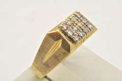 MENS 14 KT YELLOW GOLD DIAMOND RING