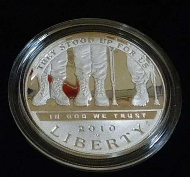 2010 PROOF Silver Disabled Veterans Dollar Commem.