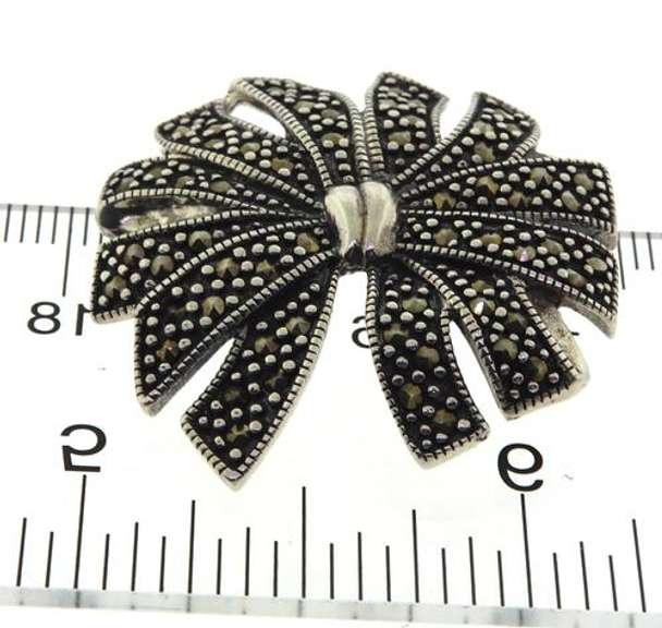 Sterling Silver Marcasite Pin Brooch