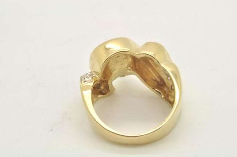 LADIES 14 KT YELLOW GOLD DIAMOND RING