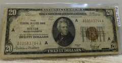 1929 Small Size $20.00 National Currency - Boston
