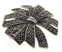 Sterling Silver Marcasite Pin Brooch