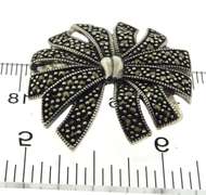 Sterling Silver Marcasite Pin Brooch