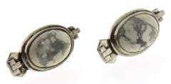 Vintage Sterling Silver Howlite Earrings