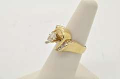 LADIES 14 KT YELLOW GOLD DIAMOND RING